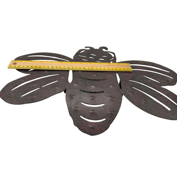 Bee Trivet XL 14" x 18" Antiqued Metal Handcrafted Unique - Picture 5 of 16
